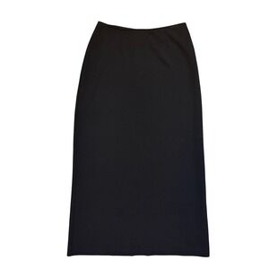 J. Jill Minimalist Goth Quiet Luxury Women Maxi Pencil Skirt Black Wool Blend